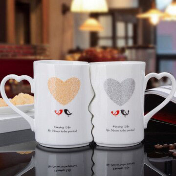 Couple Cup Ceramic Coffee Kiss Mug - Creative Valentine's Day Wedding  Birthday Gift- Perfect gifts for loved one 